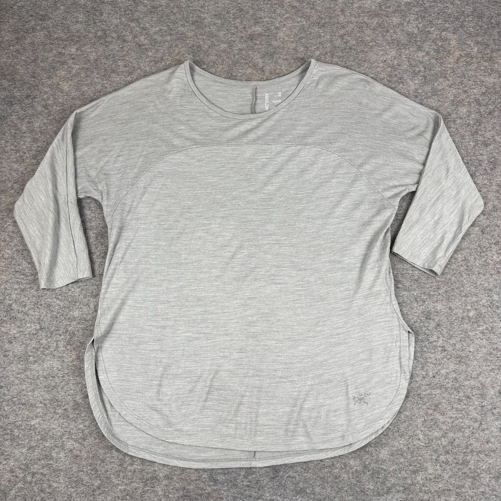 ARC'TERYX Joni 3/4 Sleeve Top Shirt Gray Womens Medium M *